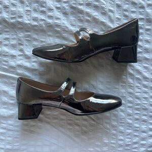 Coach Metallic Silver Flats